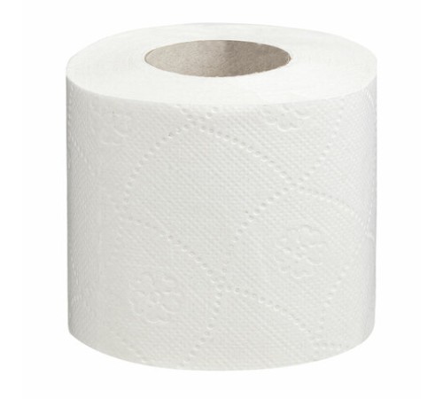 Бумага туалетная бытовая, спайка 4 шт., 3-х слойная, (4х18 м), LAIMA, белая, 128724