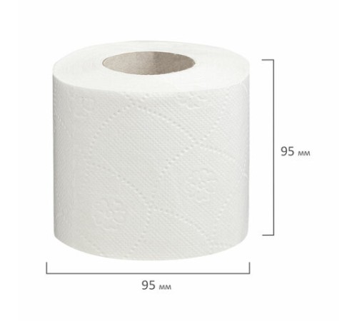 Бумага туалетная бытовая, спайка 4 шт., 3-х слойная, (4х18 м), LAIMA, белая, 128724