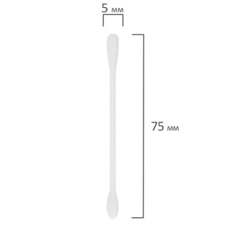 Ватные палочки КОМПЛЕКТ 100 шт., МЕЛОДИЯ, полиэтиленовый пакет, 128854