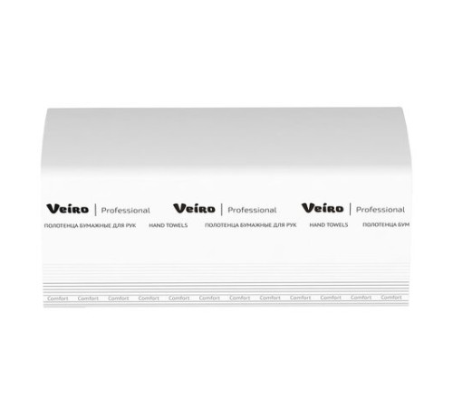Полотенца бумажные 200 шт., VEIRO (Система H3) COMFORT, 2-слойные, белые, КОМПЛЕКТ 20 пачек, 21х21,6, V-сложение, KV205