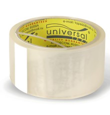 Клейкая лента упаковочная, 48 мм х 40 м, прозрачная, толщина 38 микрон, UNIVERSAL, 50//66 пр