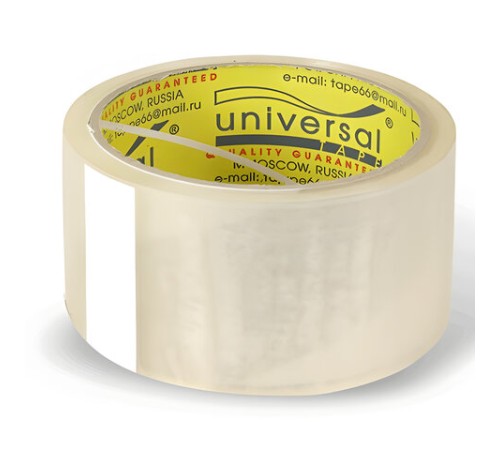 Клейкая лента упаковочная, 48 мм х 40 м, прозрачная, толщина 38 микрон, UNIVERSAL, 50//66 пр