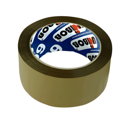 Клейкая лента упаковочная, 48 мм х 66 м, КОРИЧНЕВАЯ, толщина 45 микрон, UNIBOB 600, 29342