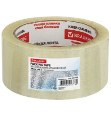 Клейкая лента упаковочная 48 мм х 66 м, прозрачная, толщина 45 микрон, BRAUBERG, 221108
