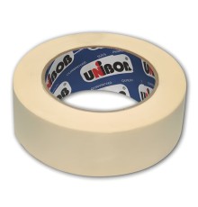Клейкая лента малярная креппированная 38 мм х 50 м (реальная длина!), профессиональная, UNIBOB 28138