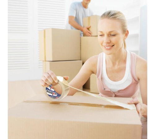 Клейкая лента упаковочная 72 мм х 66 м, прозрачная, толщина 45 микрон, UNIBOB, 29357