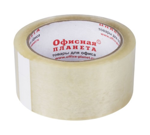 Клейкая лента упаковочная, 48 мм х 66 м прозрачная, толщина 45 микрон, ОФИСНАЯ ПЛАНЕТА, 222404