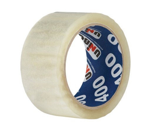 Клейкая лента упаковочная 48 мм х 66 м, прозрачная, толщина 40 микрон, UNIBOB 400, 29343
