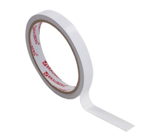 Клейкая двухсторонняя лента 12 мм х 10 м, БУМАЖНАЯ ОСНОВА, BRAUBERG, 227267