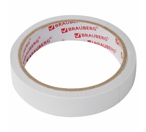 Клейкая двухсторонняя лента 19 мм х 10 м, БУМАЖНАЯ ОСНОВА, BRAUBERG, 227268