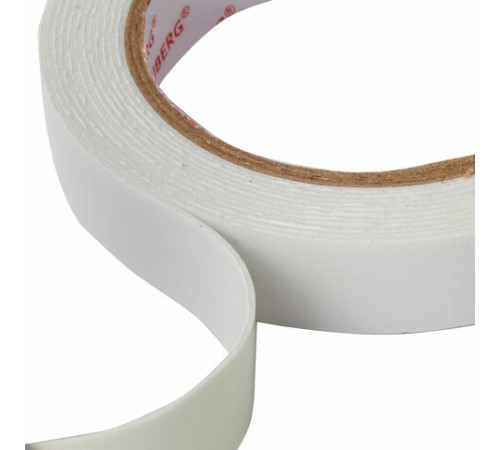 Клейкая двухсторонняя лента 19 мм х 3,5 м, НА ВСПЕНЕННОЙ ОСНОВЕ, 1 мм, прочная, BRAUBERG, 228326