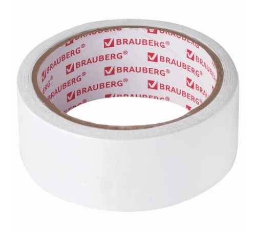 Клейкая двухсторонняя лента 38 мм х 10 м, БУМАЖНАЯ ОСНОВА, BRAUBERG, 229056