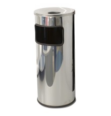 Урна металлическая с пепельницей, 600х250х250 мм, 29 литров, нержавеющая сталь, хром, 250НН