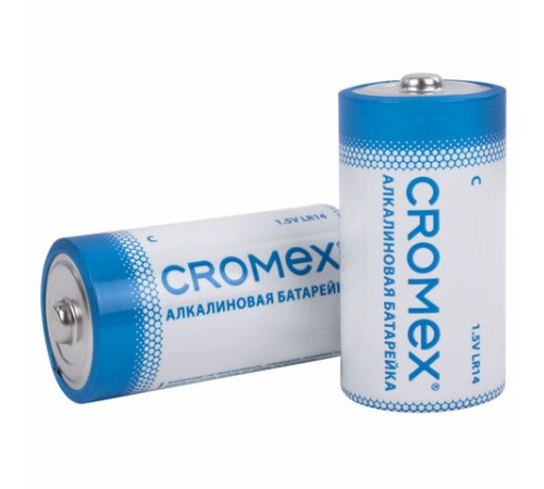 Батарейки алкалиновые КОМПЛЕКТ 4 шт., CROMEX (КРОМЕКС) Alkaline, C (LR14, 14А), короб, 456455