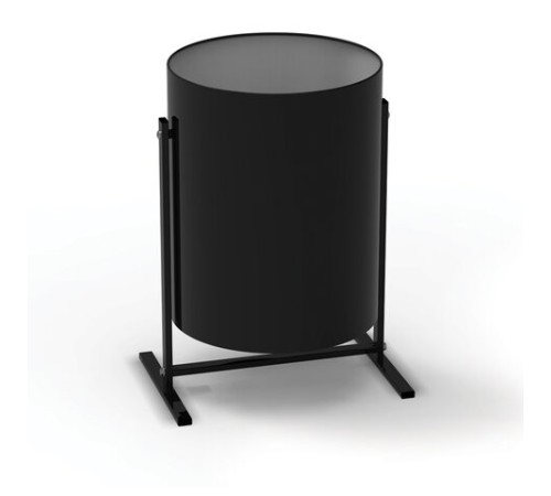 Урна металлическая уличная, 485х300х350 мм, 25 л, цвет черный, УРТ-25