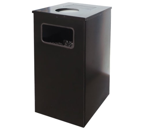 Урна металлическая уличная, 670х356х356 мм, 80 литров, цвет черный, 