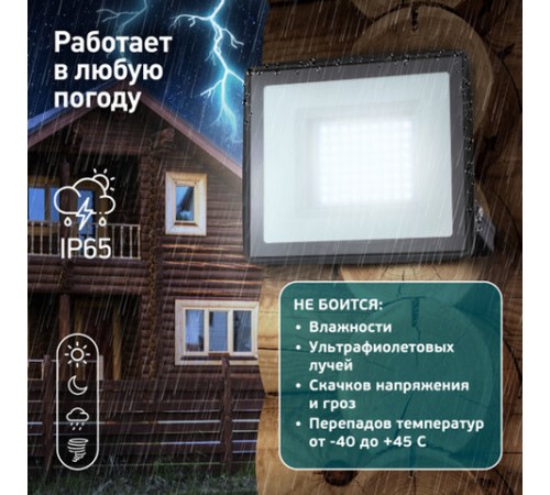 Прожектор светодиодный ЭРА, 50(415) Вт, 6500К, 4000 Лм, IP65, черный, LPR-023-0-65K-050, Б0052024