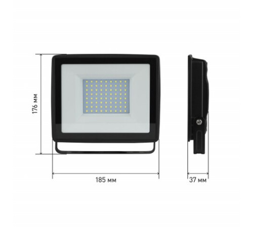 Прожектор светодиодный ЭРА, 100 (830) Вт, 6500 К, 8000 Лм, IP65, черный, LPR-023-0-65K-100, Б0052026