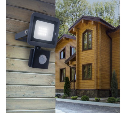 Прожектор светодиодный ЭРА, датчик движения, 20(175) Вт, 6500К, 1600 Лм, IP65, черный, LPR-041-2-65K-020, Б0043585