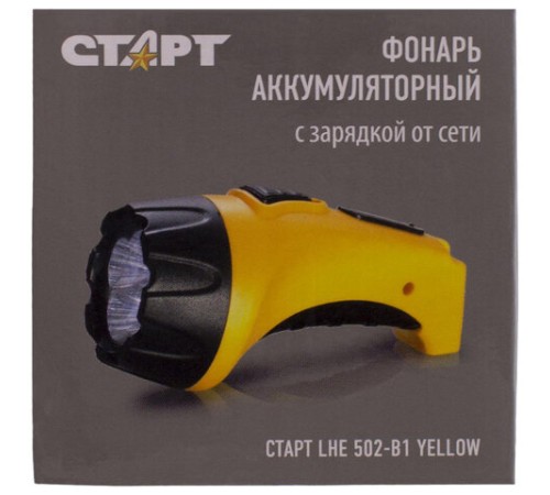 Фонарь аккумуляторный СТАРТ 4хLED, выдвижная вилка, заряд от сети, LHE 502-B1, 11999