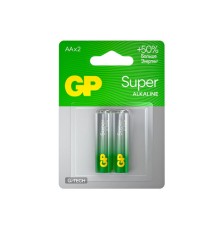 Батарейки КОМПЛЕКТ 2 шт., GP Super G-Tech, AA (LR6, 15А), алкалиновые, пальчиковые, блистер, 15A-2CR2