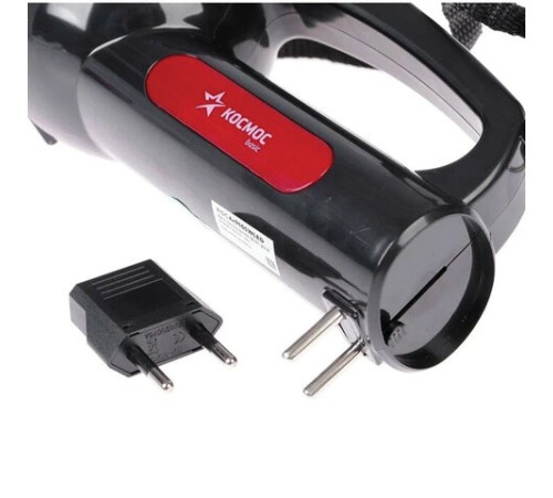 Фонарь аккумуляторный КОСМОС 5 Вт LED, выдвижная вилка, заряд от сети, KOCAc9105WLED