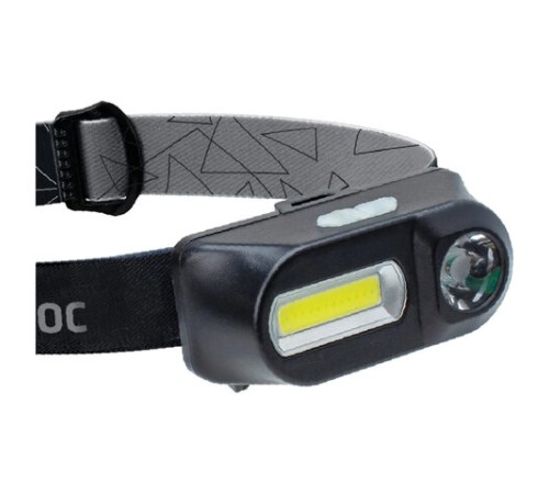 Фонарь налобный аккумуляторный КОСМОС, 3 Вт, LED + 3 Вт, СОВ, Li-ion, заряд от USB, KocH3WDLith