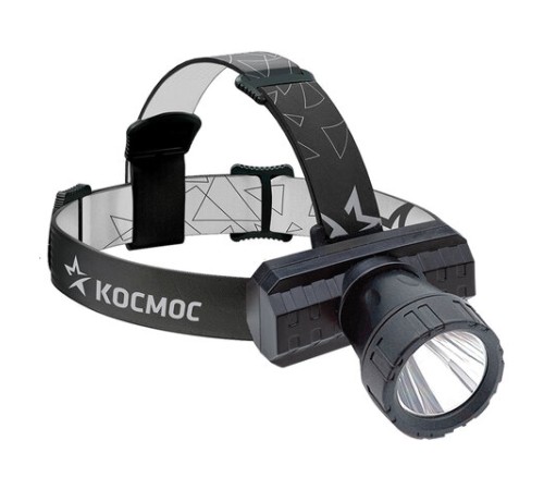 Фонарь налобный аккумуляторный КОСМОС 3 Вт LED, Li-ion, заряд от USB, KocAcHead3W