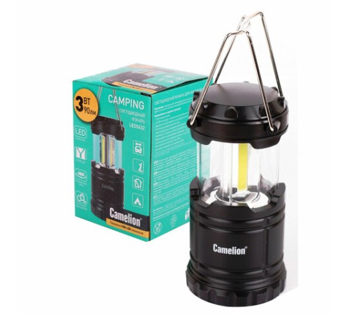 Фонарь туристический CAMELION 3Вт LED, питание 3xAAА (не в комплекте), контейнер и магнит, LED5632