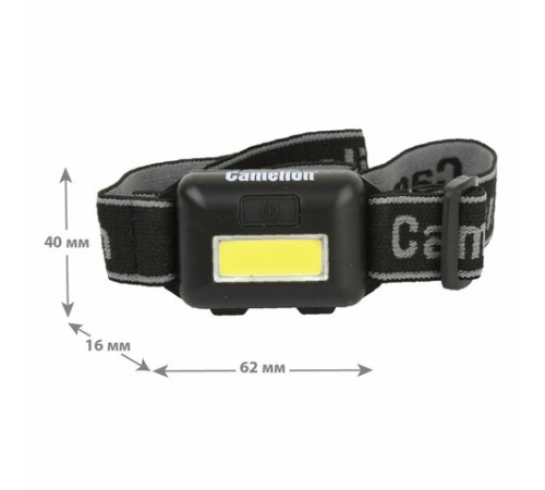 Фонарь налобный CAMELION 1 Вт COB, 3 режима, питание 3хAAА (не в комплекте), LED5355