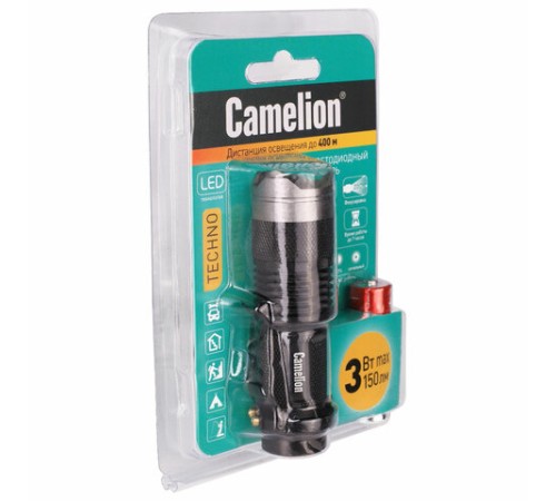 Фонарь CAMELION XP-E, ЯРКИЙ, ZOOM, 3 режима, питание 1хAA, LED5135