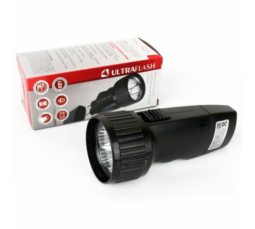 Фонарь аккумуляторный ULTRAFLASH 5хLED, вилка, заряд от сети, LED3859