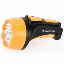 Фонарь аккумуляторный ULTRAFLASH 7хLED, 2 режима, выдвижная вилка, заряд от сети, LED3807
