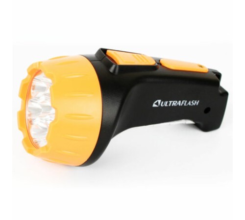 Фонарь аккумуляторный ULTRAFLASH 7хLED+8хLED, 2 режима, выдвижная вилка, заряд от сети, LED3818