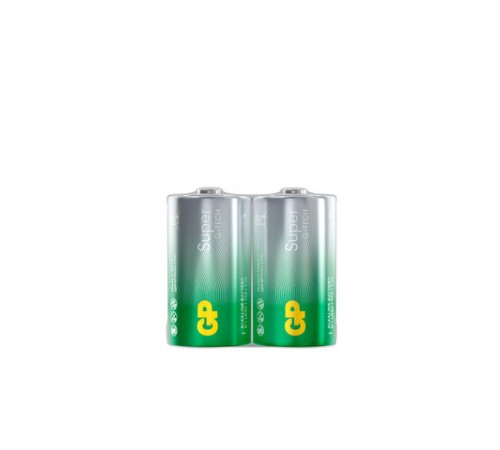 Батарейки КОМПЛЕКТ 2 шт., GP Super G-Tech, D (LR20, 13А), алкалиновые, в пленке, 13A-OS2