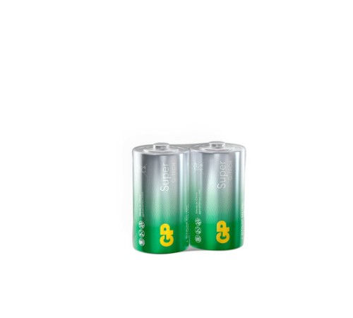 Батарейки КОМПЛЕКТ 2 шт., GP Super G-Tech, D (LR20, 13А), алкалиновые, в пленке, 13A-OS2