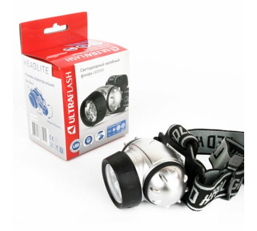Фонарь налобный ULTRAFLASH 19хLED, 4 режима, питание 3хААА (не в комплекте), LED5353