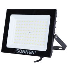 Прожектор светодиодный 100 Вт, 6500 К, 8000 Лм, 100 м2, IP65, 250x178x27 мм, черный, SONNEN, 238415
