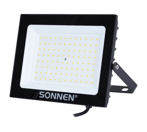 Прожектор светодиодный 100 Вт, 6500 К, 8000 Лм, 100 м2, IP65, 250x178x27 мм, черный, SONNEN, 238415
