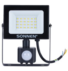 Прожектор светодиодный с датчиком движения 20 Вт, 6500 К, 1600 Лм, 20 м2, IP65, 122х146х51 мм, черный, SONNEN, 238416