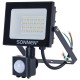 Прожектор светодиодный с датчиком движения 20 Вт, 6500 К, 1600 Лм, 20 м2, IP65, 122х146х51 мм, черный, SONNEN, 238416
