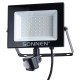 Прожектор светодиодный с датчиком движения 50 Вт, 6500 К, 4000 Лм, 50 м2, IP65, 187х176х51 мм, черный, SONNEN, 238418