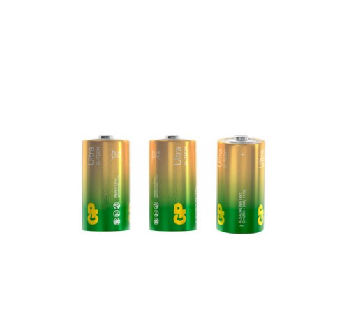 Батарейки КОМПЛЕКТ 2 шт., GP Ultra G-Tech, С (LR14, 14А), алкалиновые, блистер, 14AU-2CR2