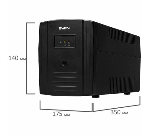 Источник бесперебойного питания SVEN Pro 1000, 1000VA (720W), 3 евророзетки, 2 розетки RJ45, SV-013868