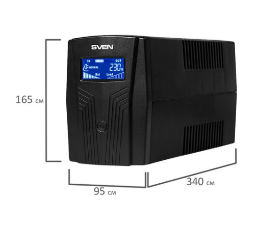 Источник бесперебойного питания SVEN Pro 650, 650VA (390W), 2 евророзетки, 2 розетки RJ45, SV-013844