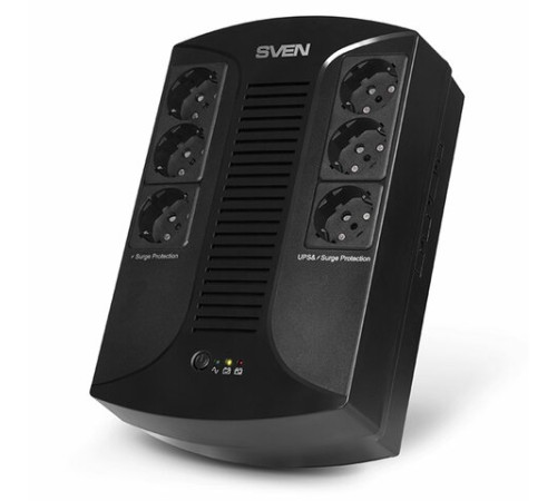 Источник бесперебойного питания SVEN UP-L1000E, 510VA (290 W), 6 евророзеток, SV-016593