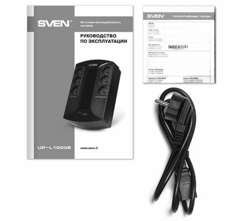 Источник бесперебойного питания SVEN UP-L1000E, 510VA (290 W), 6 евророзеток, SV-016593