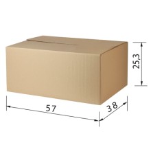 Гофрокороб, длина 570 мм х ширина 380 мм х высота 253 мм, марка Т22, профиль С, FEFCO 0201 / ГОСТ, исполнение А, 440054