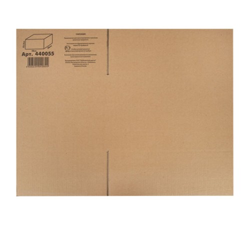 Гофрокороб, длина 380 мм х ширина 280 мм х высота 225 мм, марка Т22, профиль В, FEFCO 0201 / ГОСТ, исполнение А, 440055