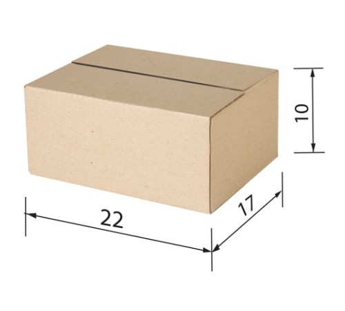 Гофрокороб, длина 220 мм х ширина 170 мм х высота 100 мм, марка Т22, профиль В, FEFCO 0201 / ГОСТ, исполнение А, 440059